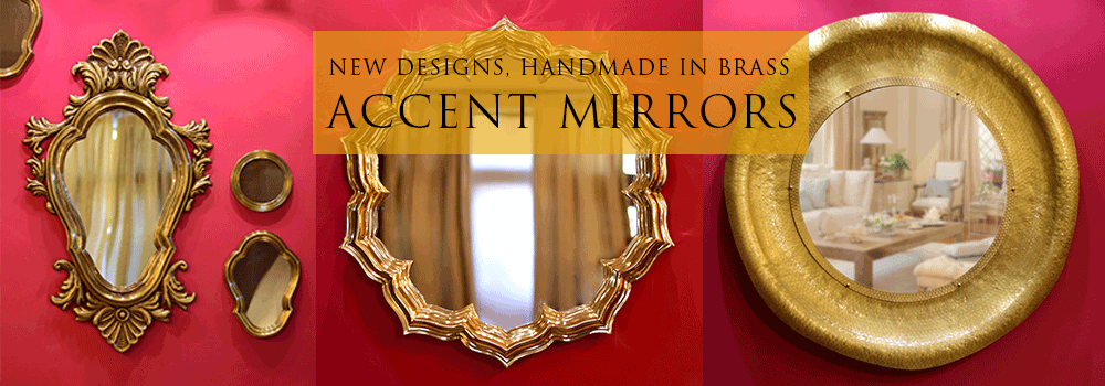 Brass Handmade Accent Mirrors by Sahil & Sarthak
